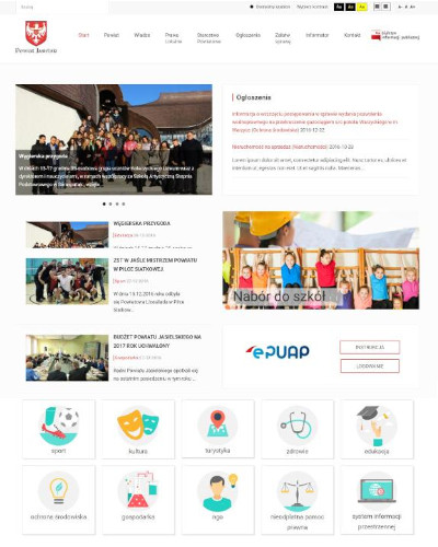 Strona urzędowa Joomla WCAG2 z serwisem dla mieszkańców Starostwa Powiatowego