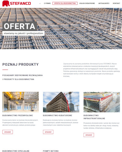 Wydajna strona internetowa Wordpress dla producenta betonu z Warszawy